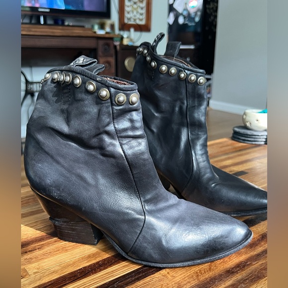 A.S. 98 studded heeled boots with cut out heel - Picture 2 of 8